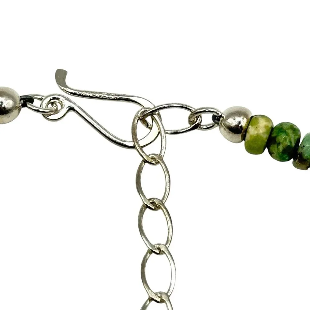 Jay King DTR Sterling Silver African Turquoise Beaded Necklace Statement Design - Picture 7 of 8